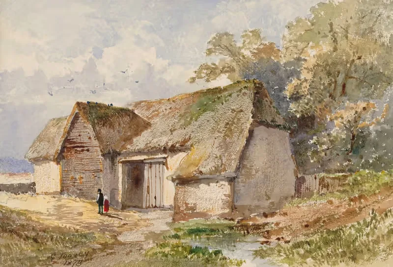 Old Farm by Edwin Toovey, 1873 — digital art print download