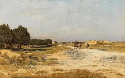 A Country Road near Cayeux by Eugen Jettel, 1868 — digital art print download