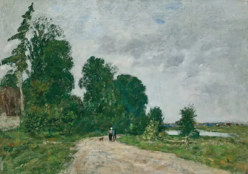 Оживлённая тропа вдоль реки by Южен Буден, 1887 — digital art print download