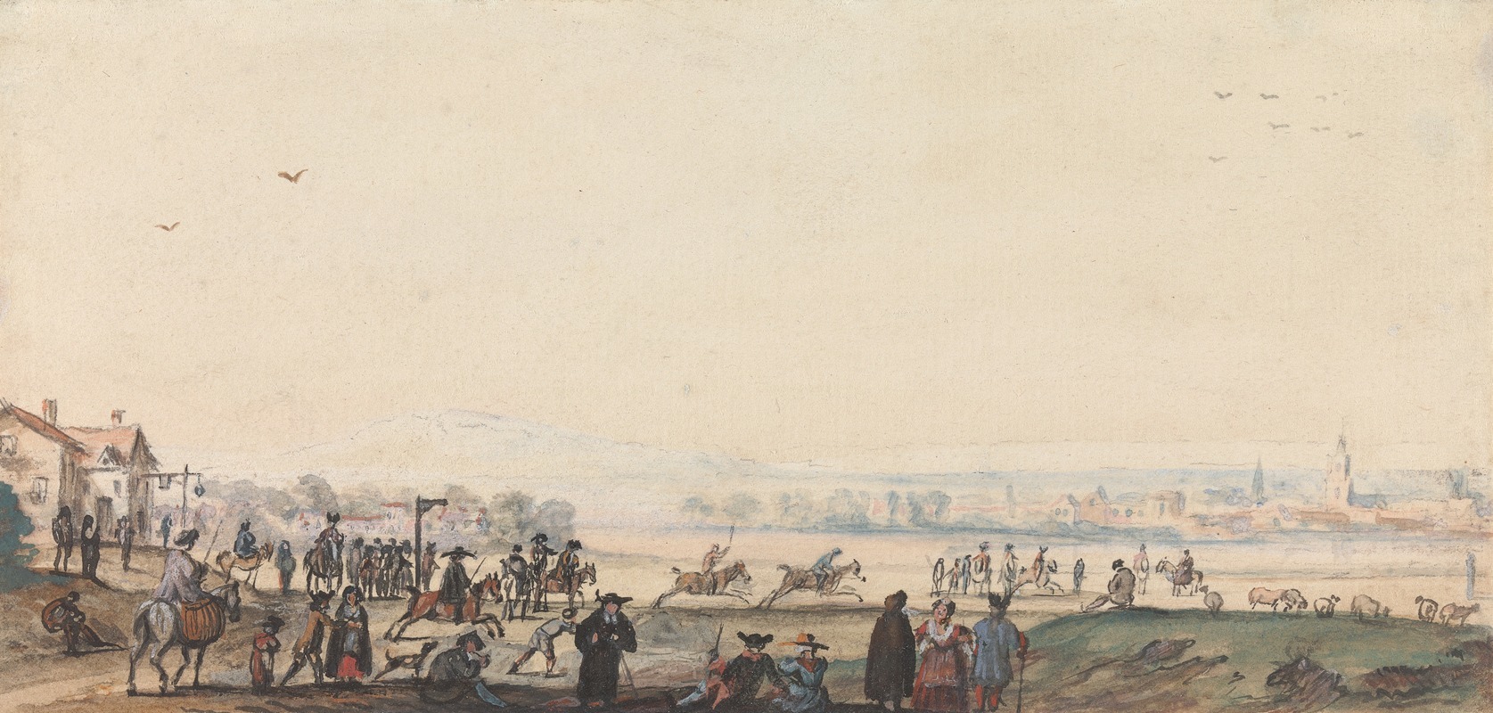 A Match at Newmarket by Питер Тиллеманс — digital art print download