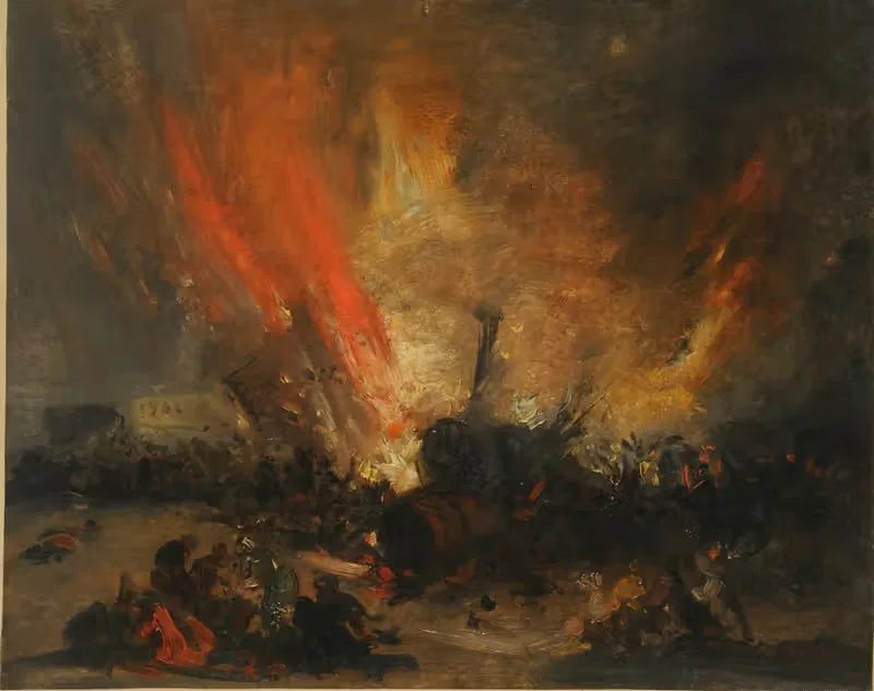 Explosión de una locomotora by Genaro Pérez Villaamil — digital art print download