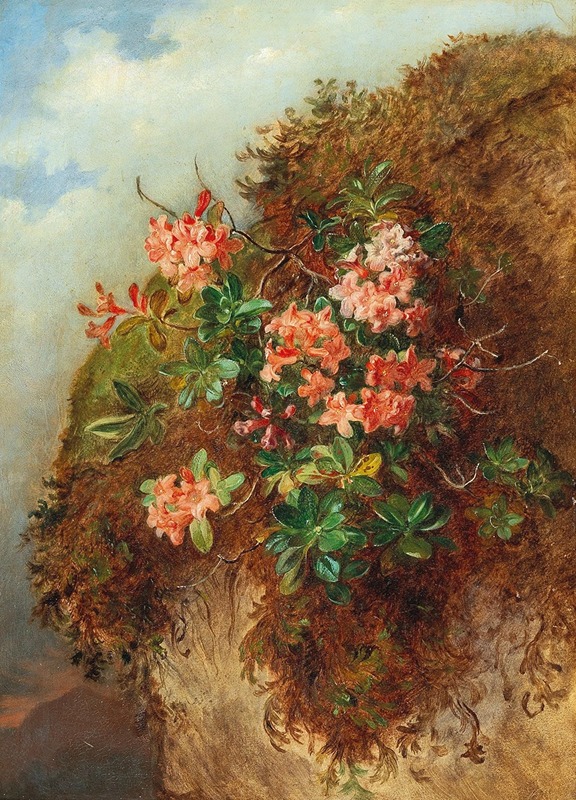 Alpine Rose on a Mountain Slope by Andreas Lach — digital art print download