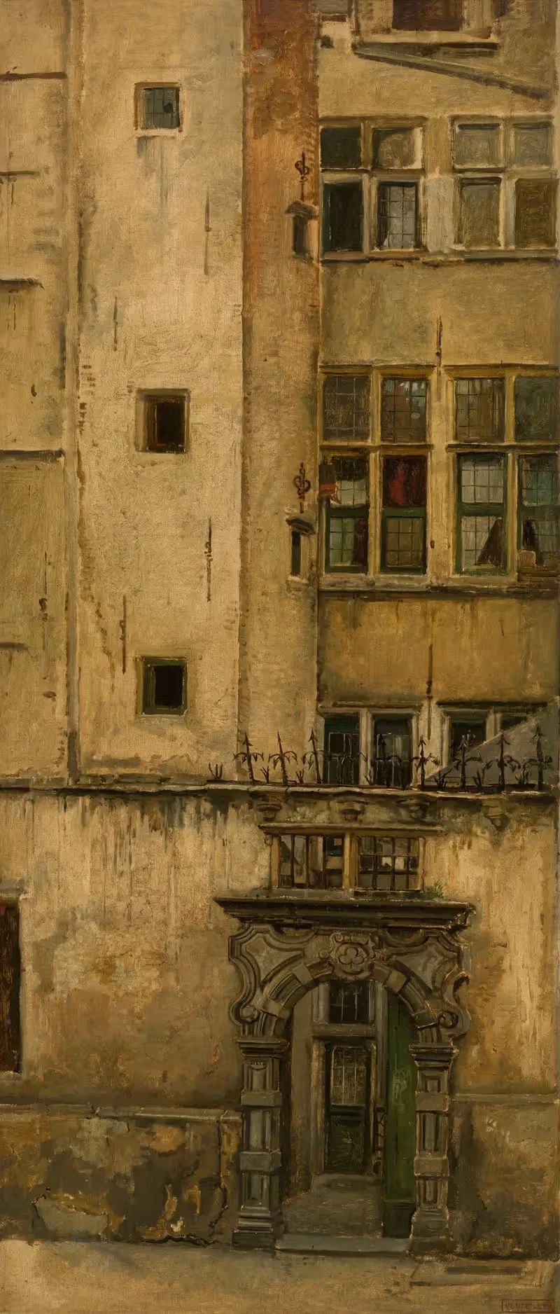 Old Antwerp Facade – Klaverbladpoortje — Jan August Hendrik Leys