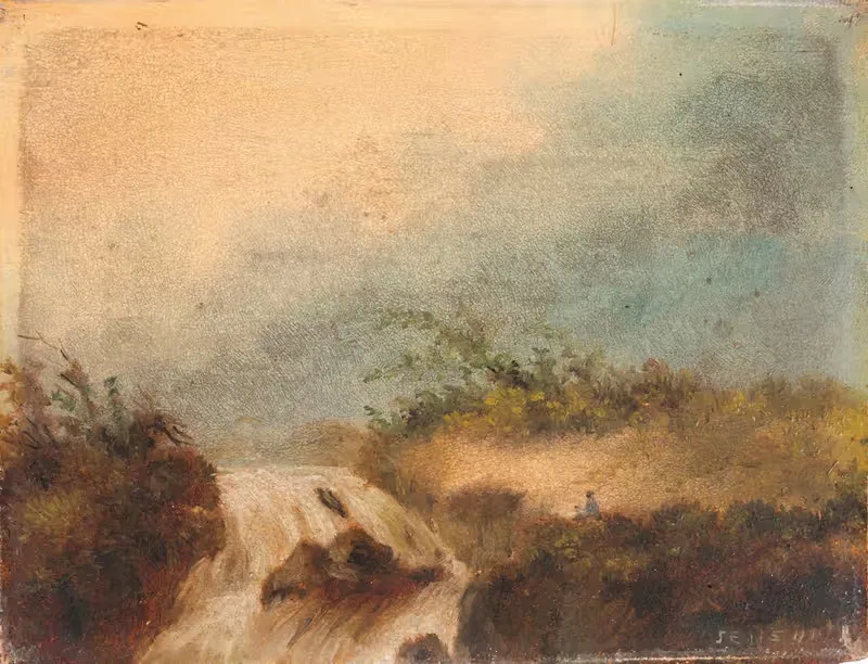 Пейзаж с водопадом by Джеймс Энсор, 1875 — digital art print download