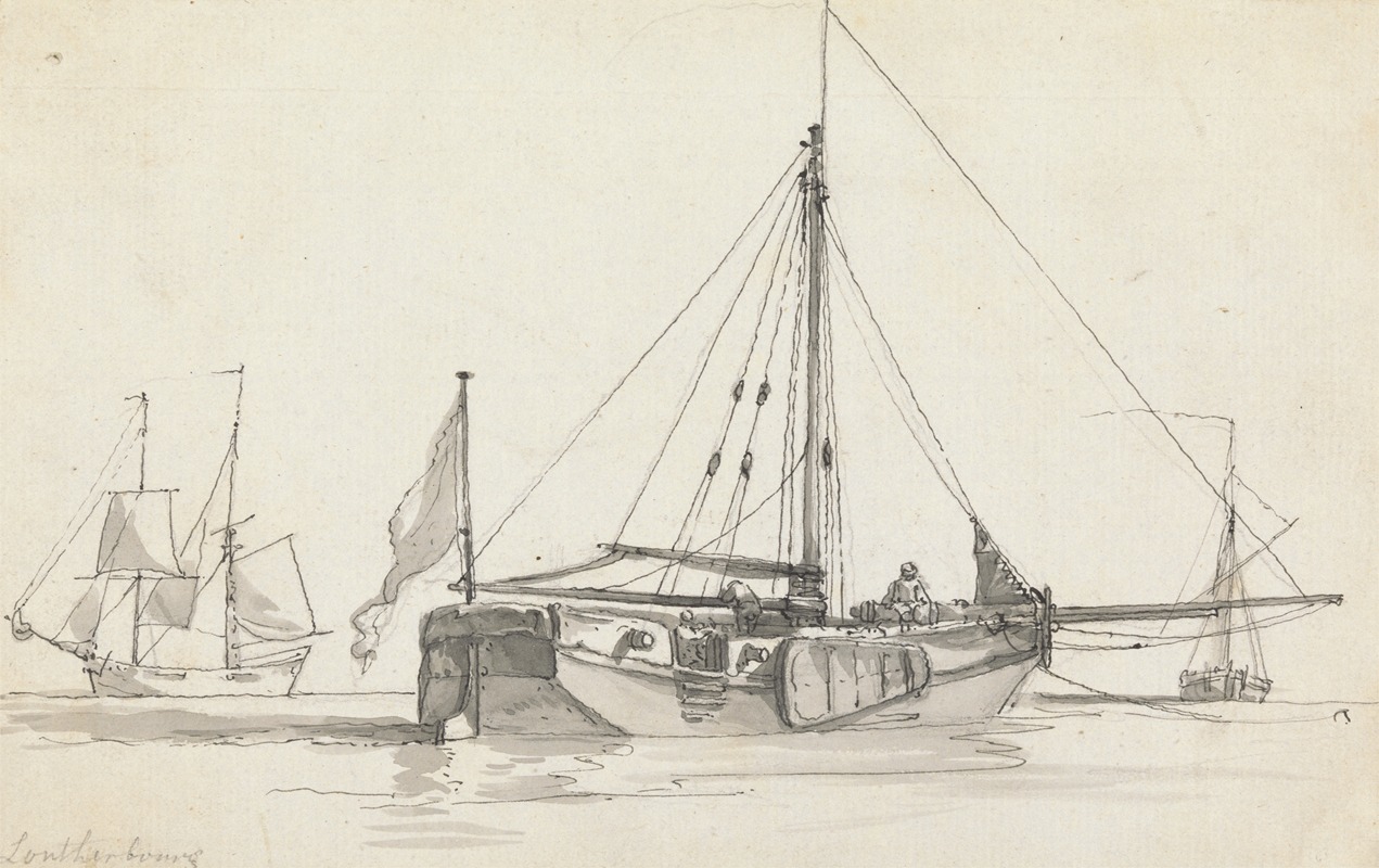 Three Ships by Филип Джеймс де Лутербург — digital art print download