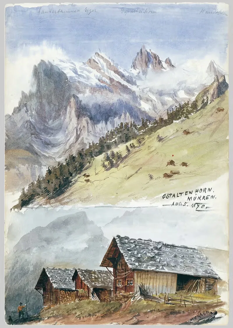 Гшпальтенхорн, Мюррен by Джон Сингер Сарджент, 1870 — digital art print download