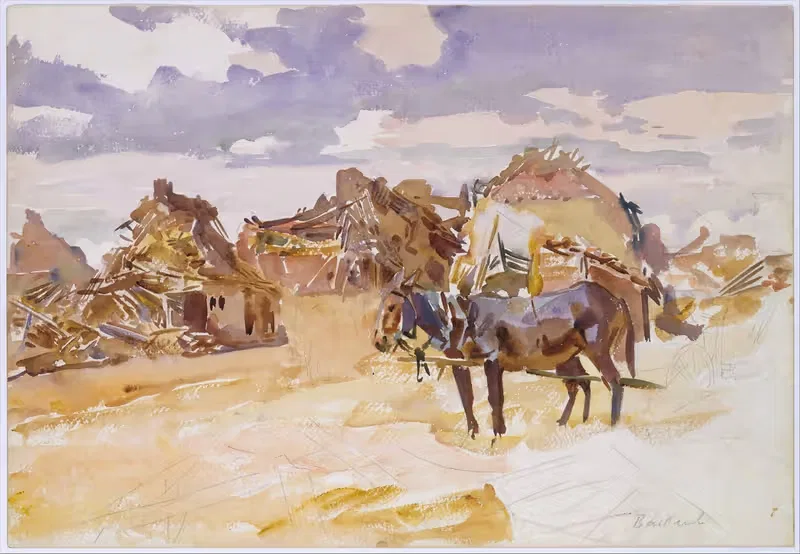 Mules and Ruins by John Singer Sargent, 1918 — digital art print download