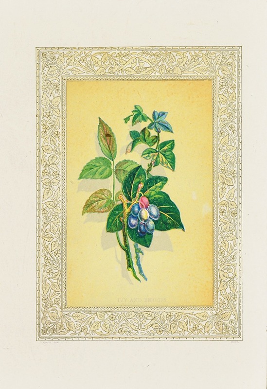 Ivy and Berries by John Henry Ingram, 1869 — digital art print download