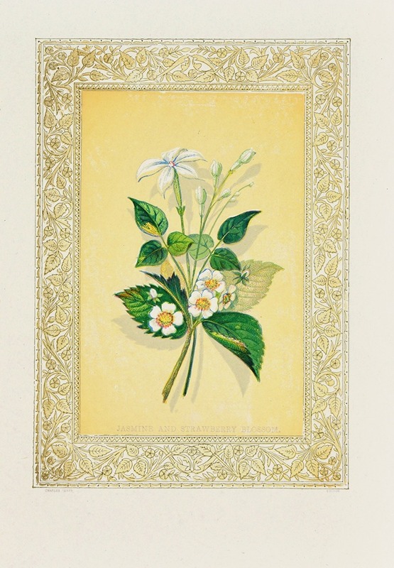 Jasmine and Strawberry Blossom by John Henry Ingram, 1869 — digital art print download