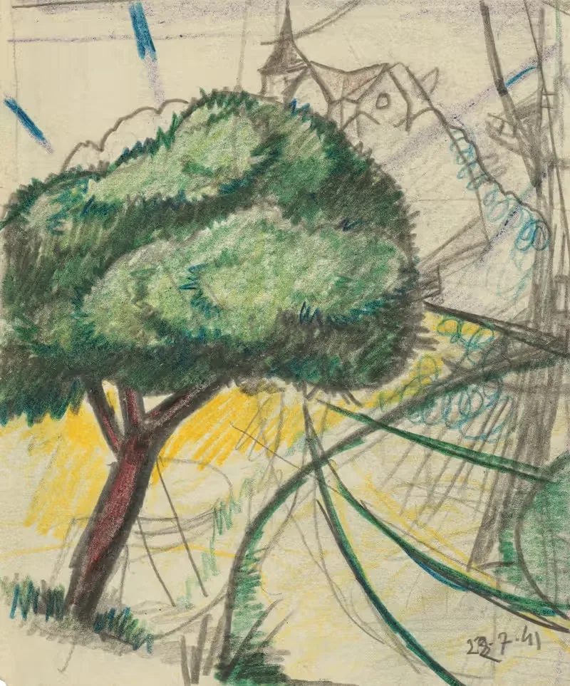 Пейзаж с лучами by Хулио Гонсалес, 1941 — digital art print download