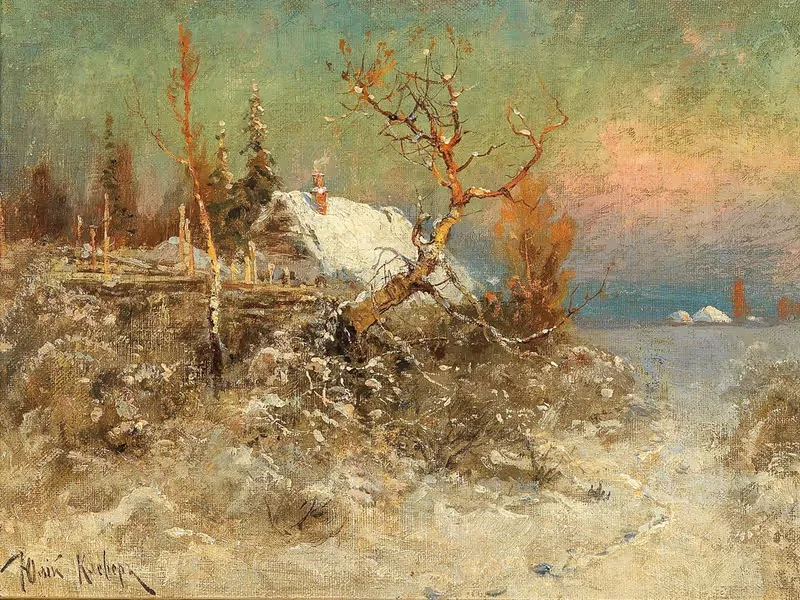 Зима на Балтийском побережье by Юлий Сергиевич Клеверов — digital art print download