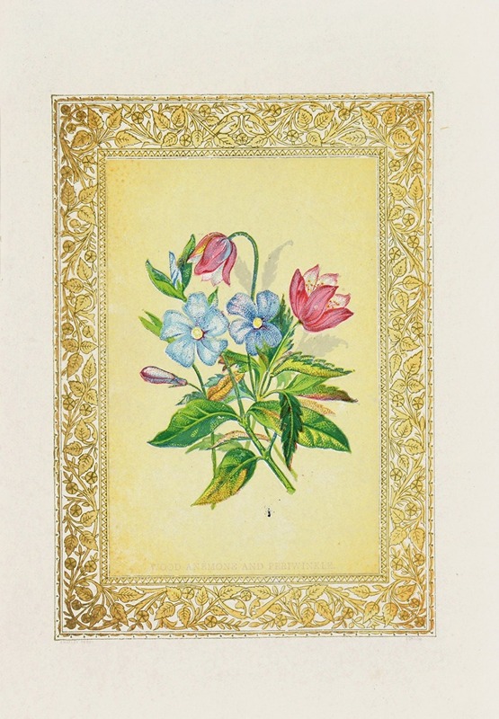 Wood Anemone & Periwinkle by John Henry Ingram, 1869 — digital art print download
