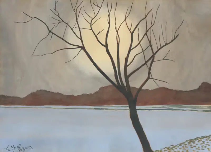 Landschap met boom op het voorplan — Léon Spilliaert