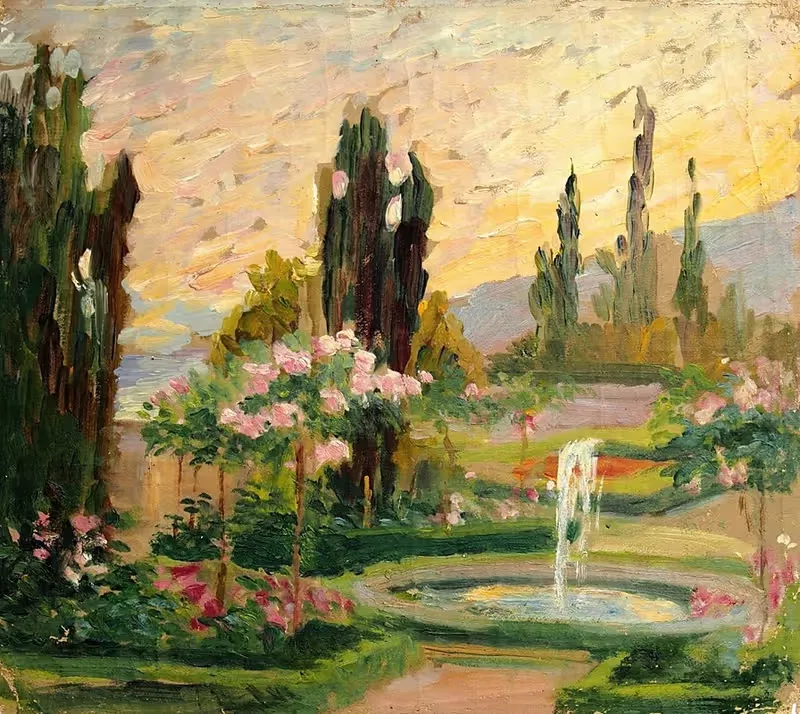 Pargi vaade Jaltas by Lilly Walther, 1918 — digital art print download