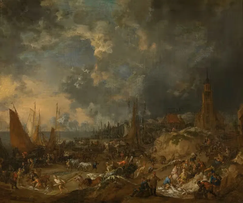 The Beach at Scheveningen by Lucas Smout the Younger — digital art print download