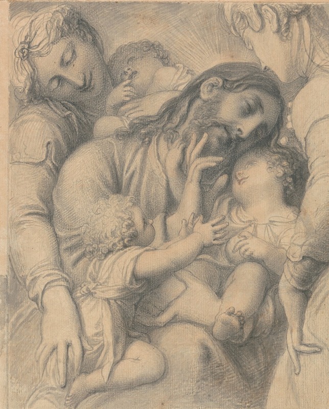 Christ Blessing Little Children by Ричард Косвэй — digital art print download