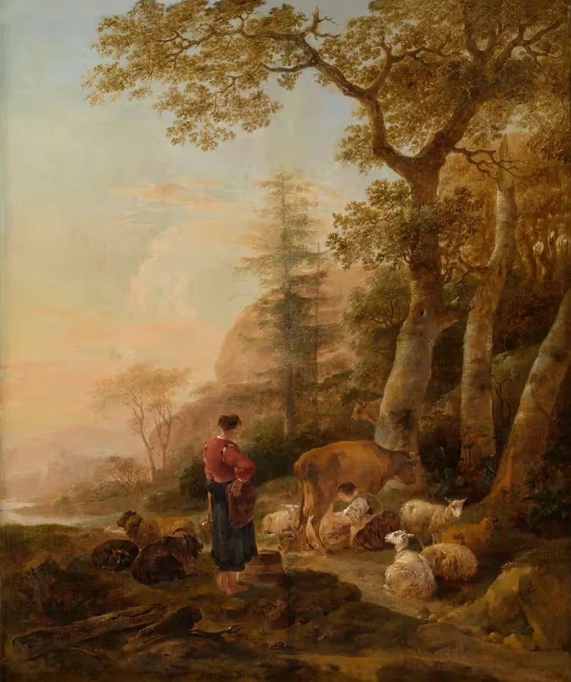 Итальянский пейзаж by Николаес Питерсз. Берхем, 1645 — digital art print download