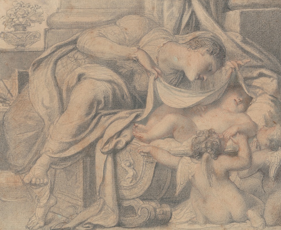 Virgin Adoring the Sleeping Christ by Ричард Косвэй — digital art print download