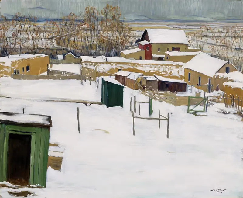 Таос в снегу by Уолтер Уфер — digital art print download