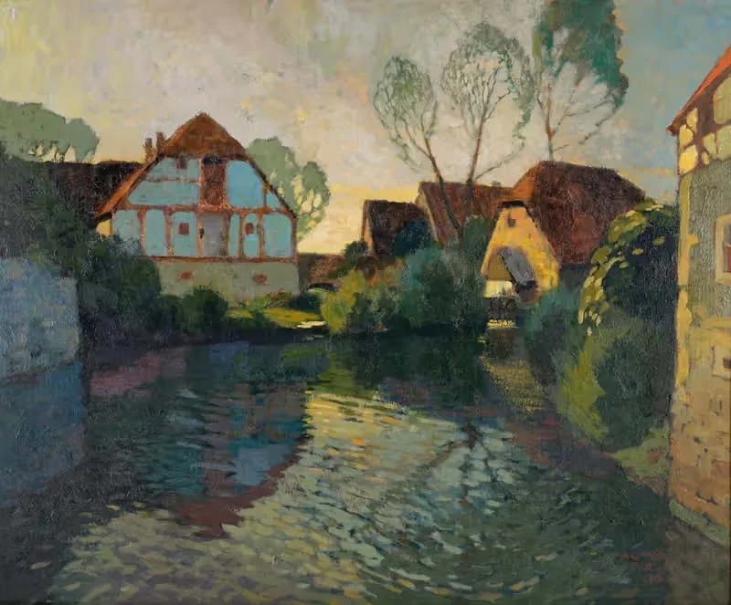 Сумерки в деревне by Альфред Пёлл, 1923 — digital art print download
