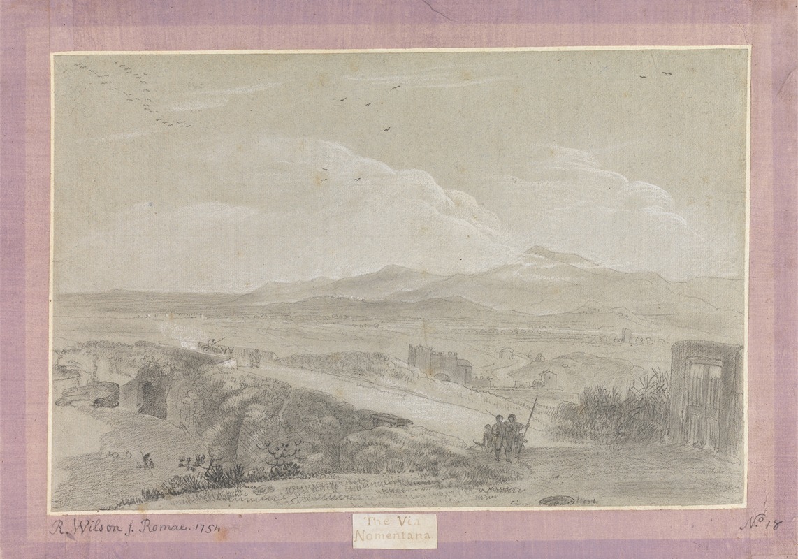 The Via Nomentana by Ричард Уилсон, 1754 — digital art print download