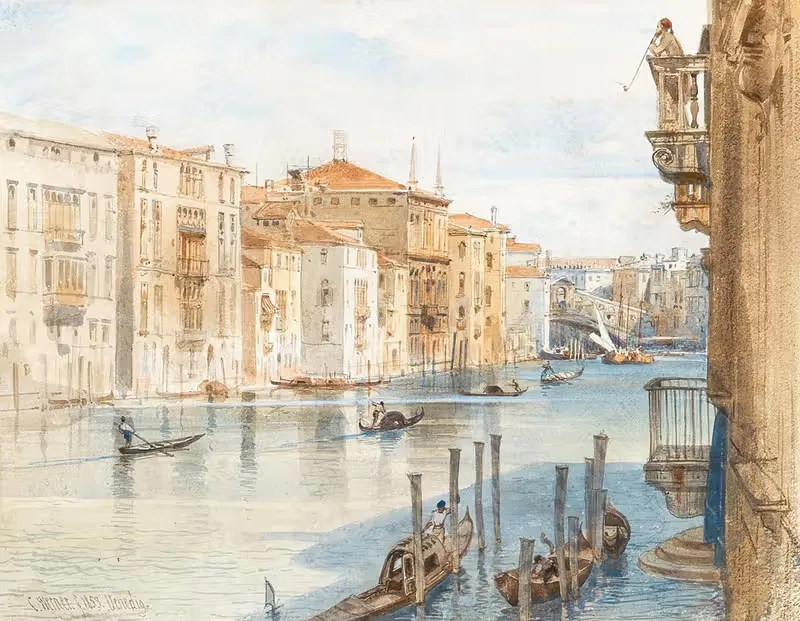 Canal Grande and Rialto Bridge — Carl Friedrich Heinrich Werner