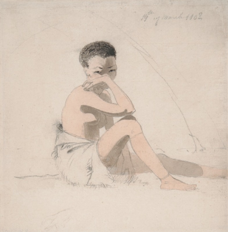 Korah Girl Seated by Самуэль Даниэль, 1802 — digital art print download