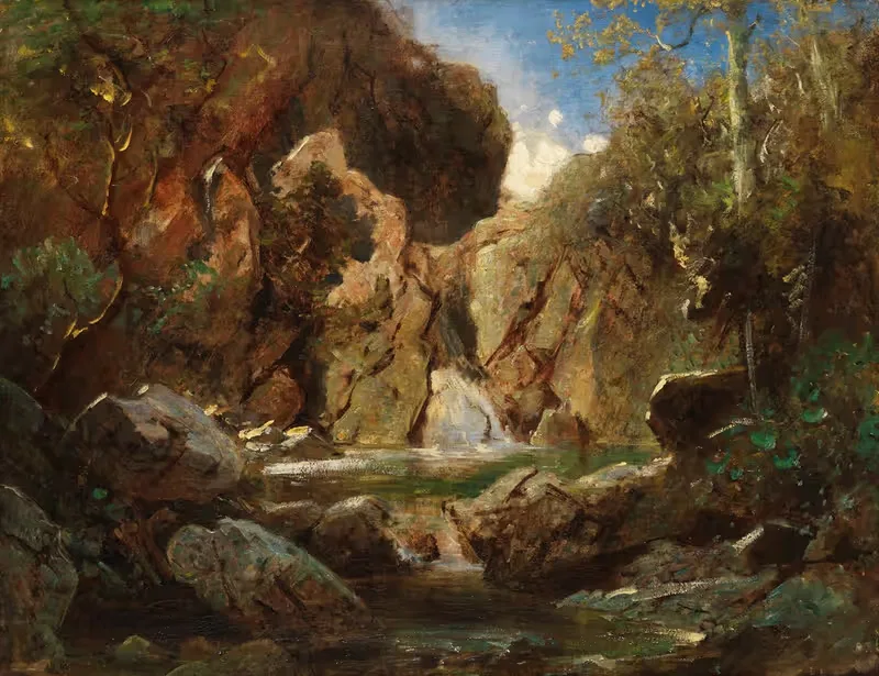 Felsenkessel mit Wildwasser — Carl Spitzweg
