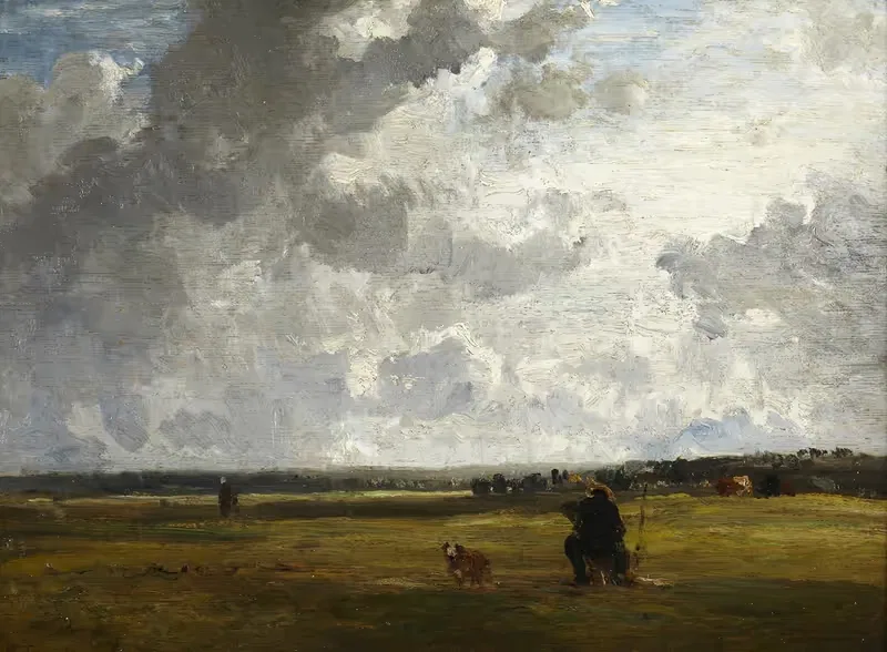 Landscape with Painter at Easel by Constant Troyon — digital art print download