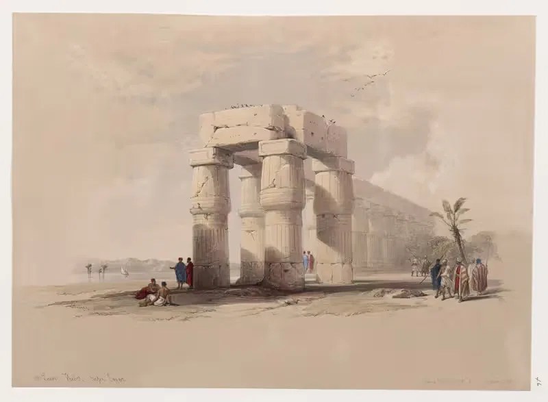 В Луксоре, Фивы. Верхний Египет. by Дэвид Робертс, 1846-1849 — digital art print download