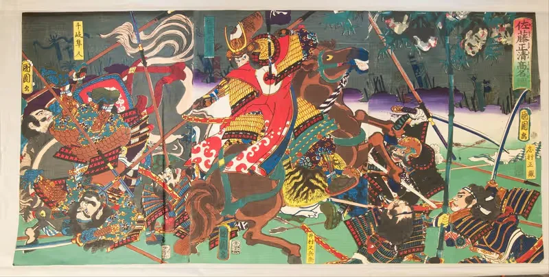 Японская деревянная гравюра by Тойохара Куничика, c. 1860 — digital art print download