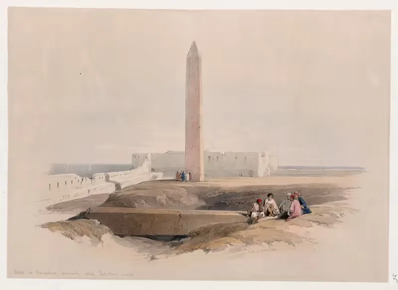 Obelisk at Alexandria, commonly called Cleopatra's needle. — David Roberts
