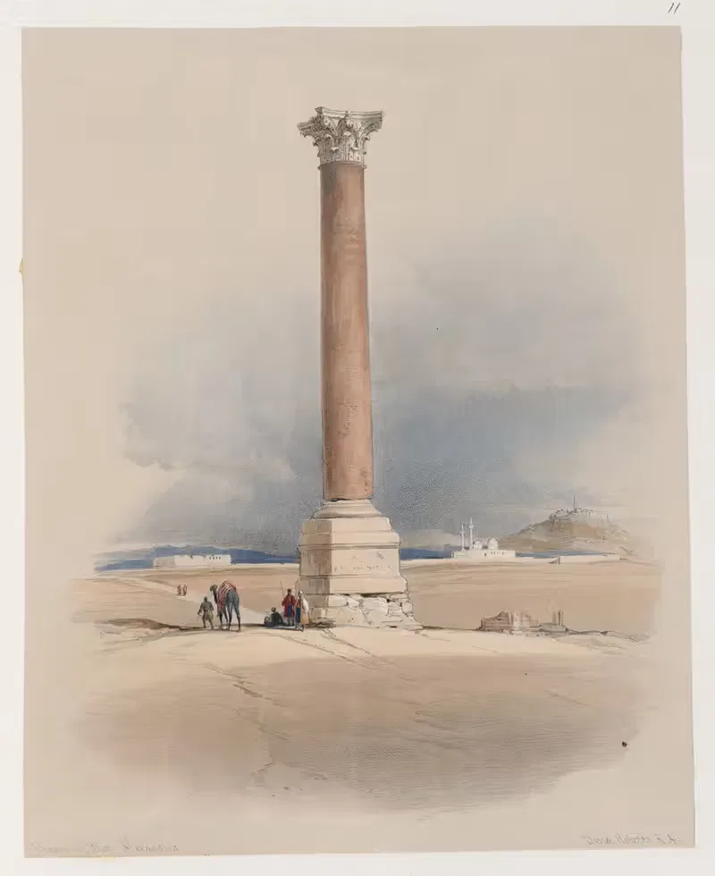 Столб Помпея, Александрия by Дэвид Робертс, 1846-1849 — digital art print download