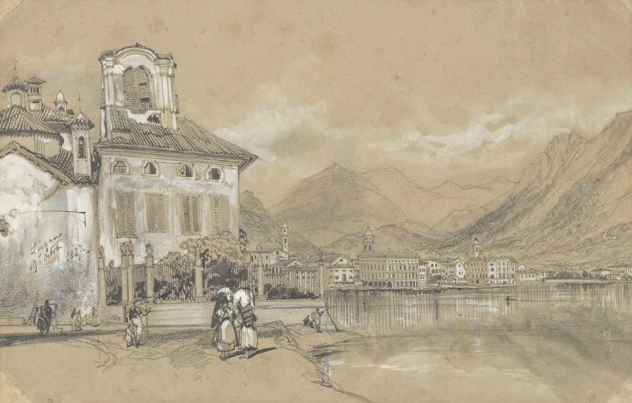 Лугано by Эдвард Лир, 1837 — digital art print download