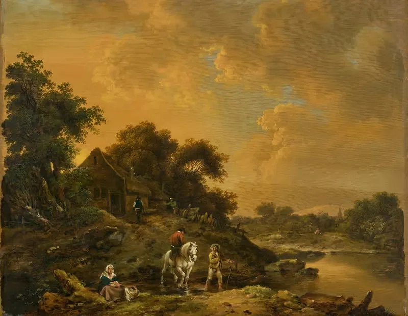 Вечірній пейзаж by Фердинанд Кобелл, 1771 — digital art print download