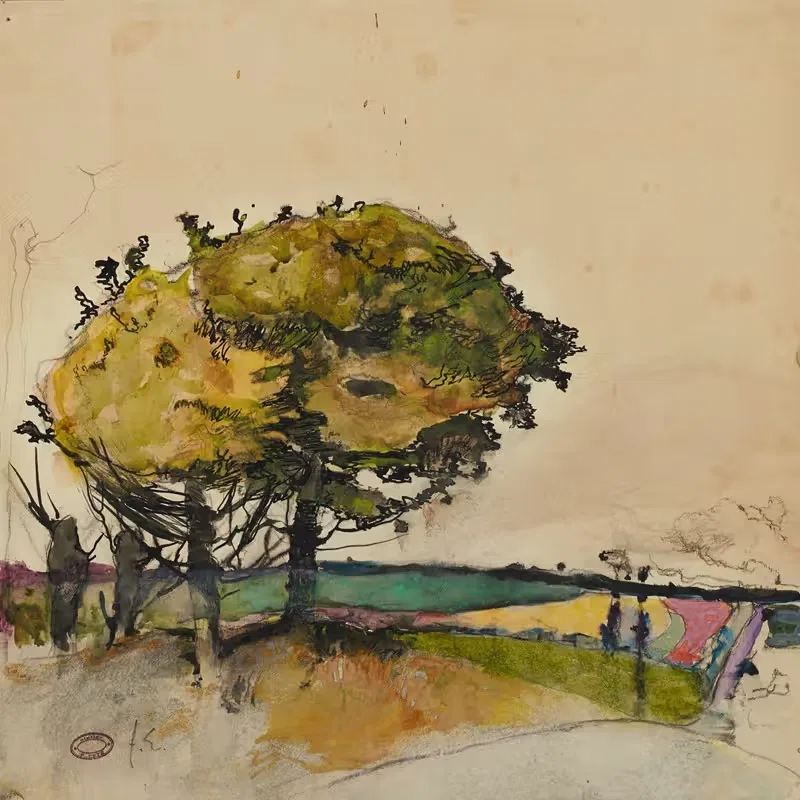 Paysage avec arbres dans les champs — Florence Esté