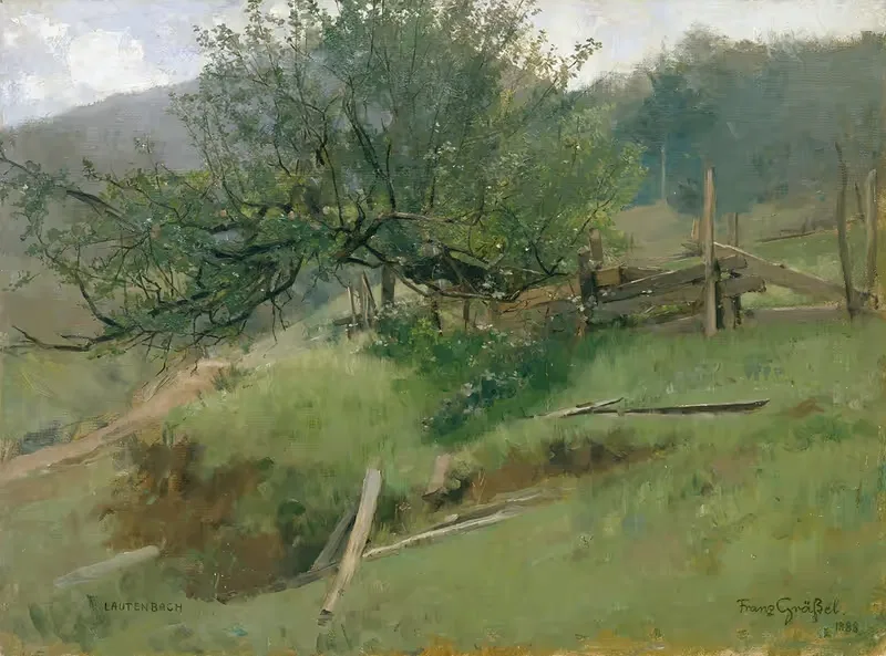 Склон луга (Лаутенбах) by Франц Ксавер Грэссель, 1888 — digital art print download