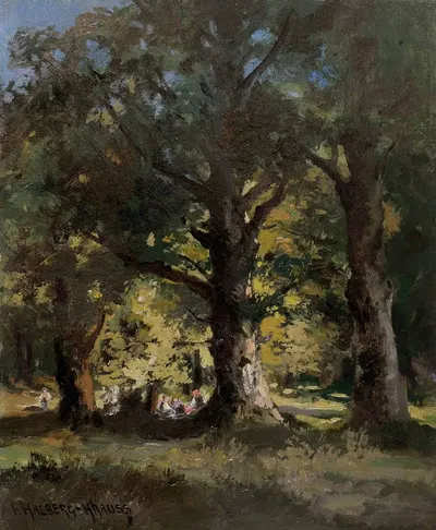 Picknick im Walde by Fritz Halberg-Krauss — digital art print download