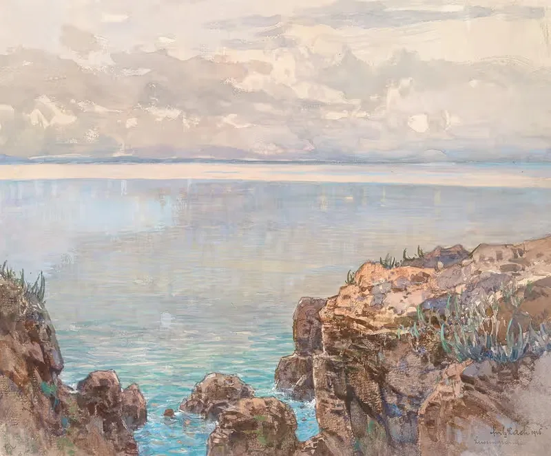 Rocky coast and quiet sea — Fritz Lach