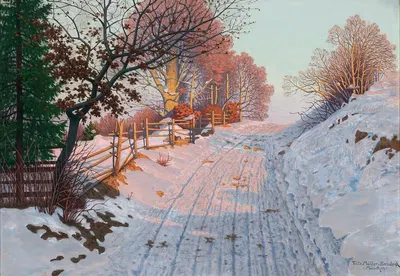 Солнечный день зимой by Фриц Мюллер-Ландек — digital art print download