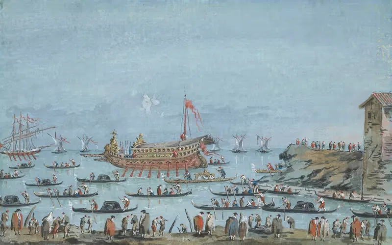 Venice; The Bucintoro on the lagoon — Giacomo Guardi