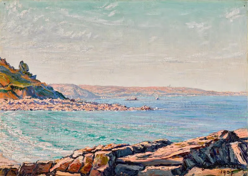 Vue de la mer près de Perros-Guirec — Gustave Cariot