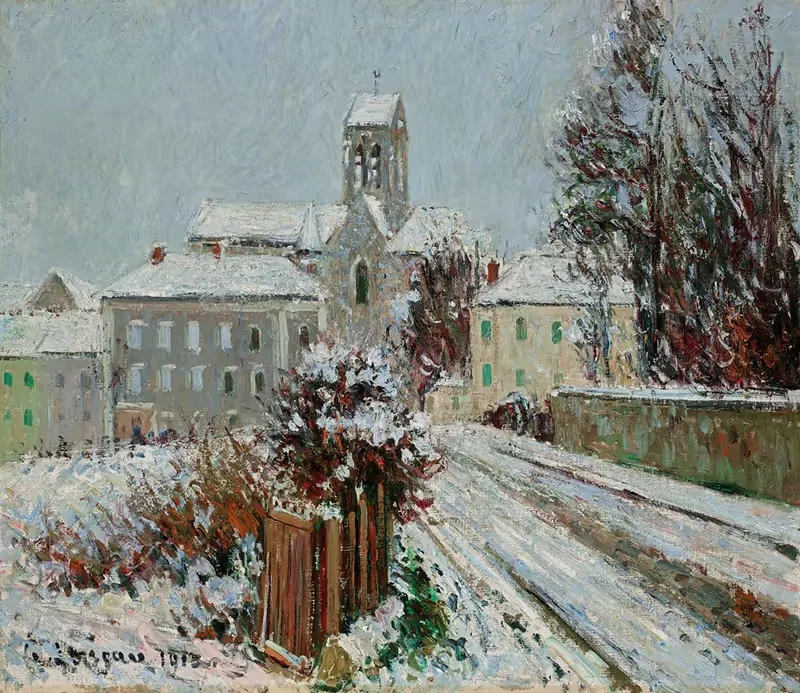 a neige à Auvers-sur-Oise by Gustave Loiseau, 1913 — digital art print download
