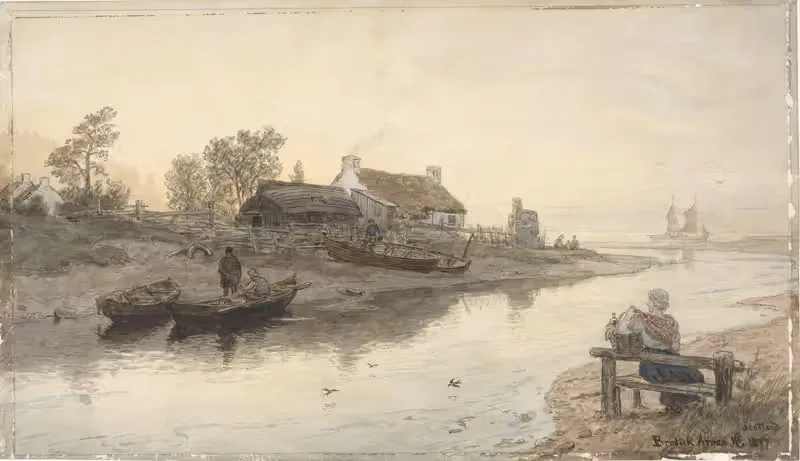 River Mouth at Brodick, Arran, Scotland — Hans Gude