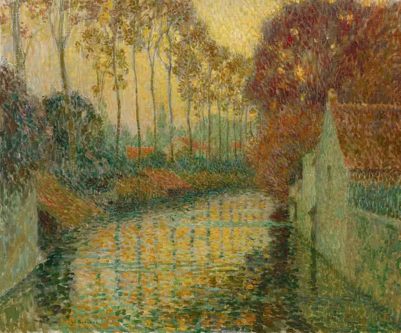 Canal in Autumn (Gisors) — Henri Le Sidaner