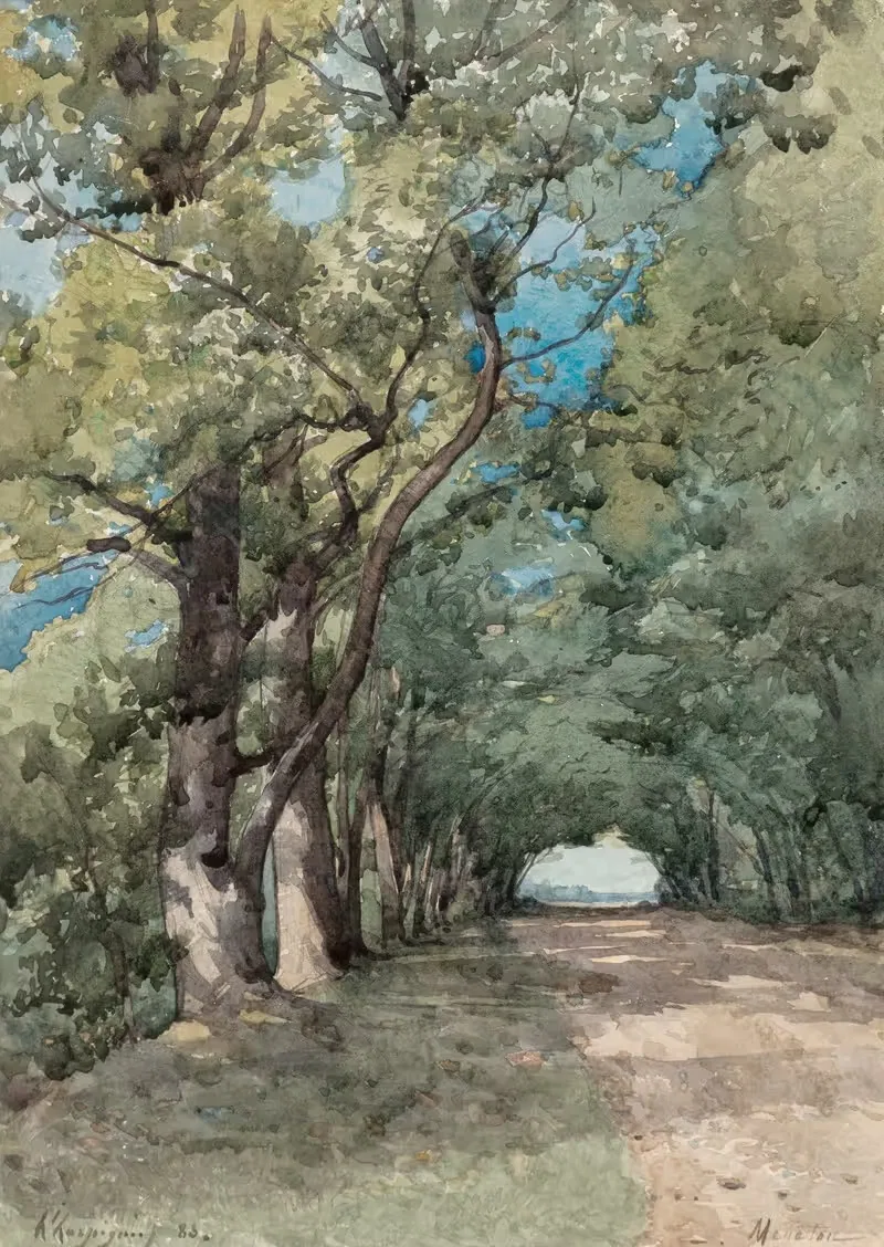 Аллея в лесу by Анри-Жозеф Арпиньи, 1883 — digital art print download