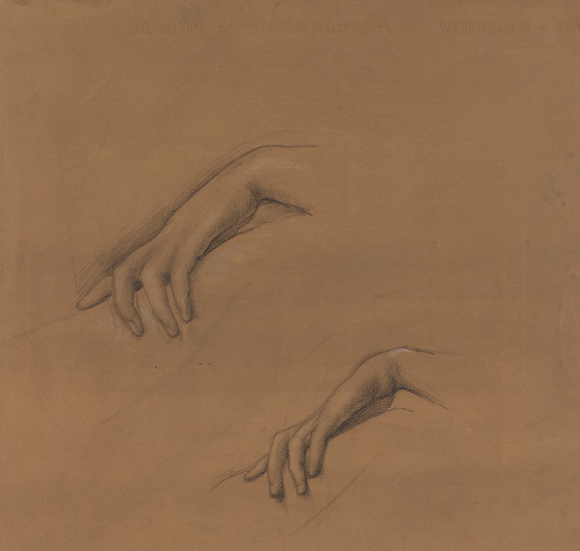 Studies for a Hand in The Godhead Fires by Сэр Эдвард Коли Берн-Джонс — digital art print download