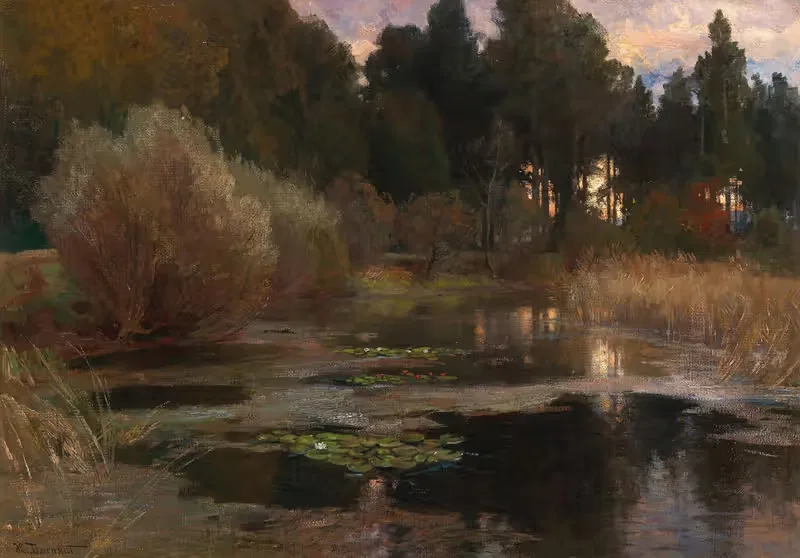 A Water Lily Pond at Dusk — Hugo Darnaut