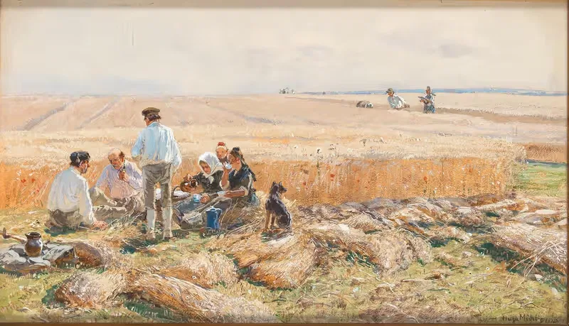 Отдых в поле by Хуго Мюлиг, 1894 — digital art print download