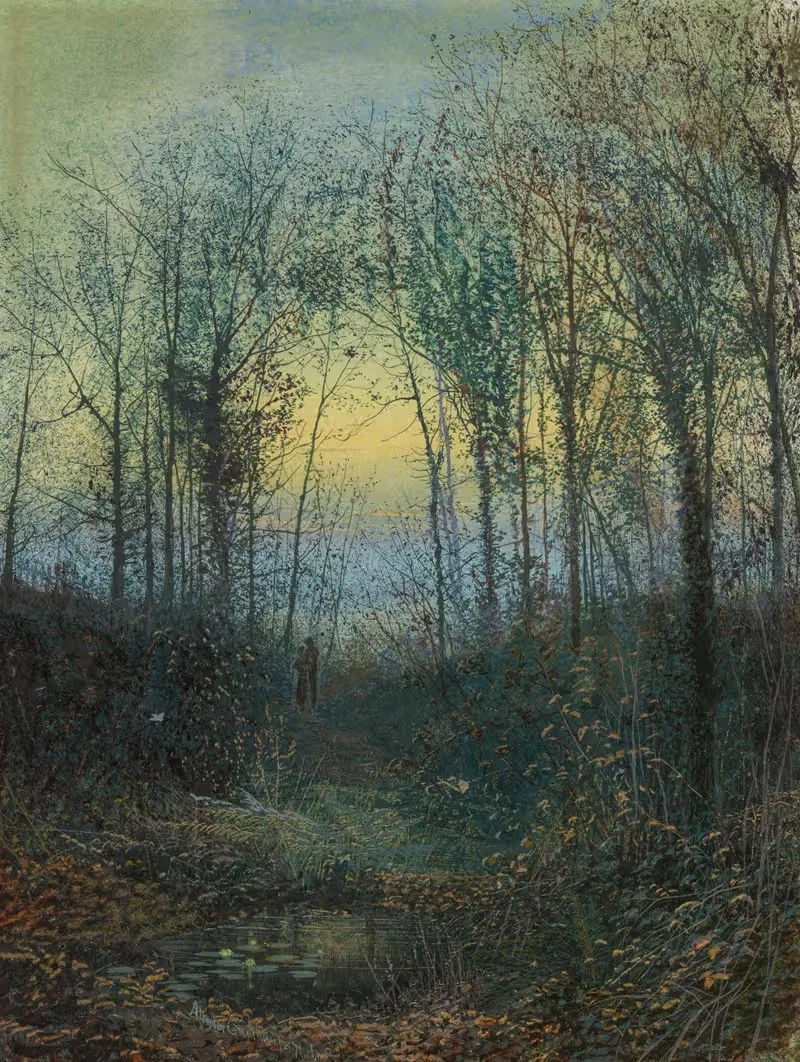 Влюбленные в лесу by Джон Аткінсон Гримшоу, 1871 — digital art print download